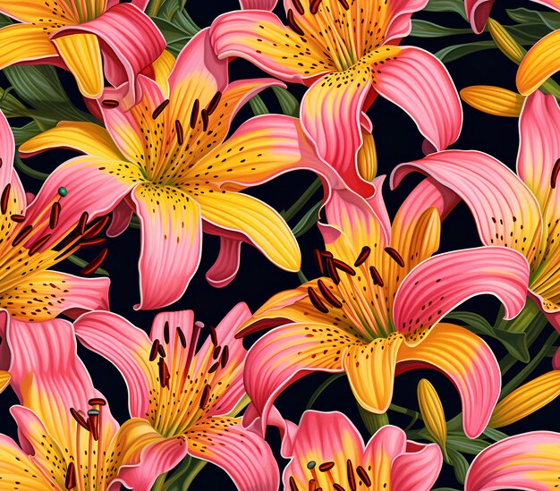 Small Pink Yellow Tiger Lily