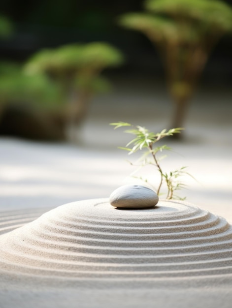 Photo a small plant growing on a sand