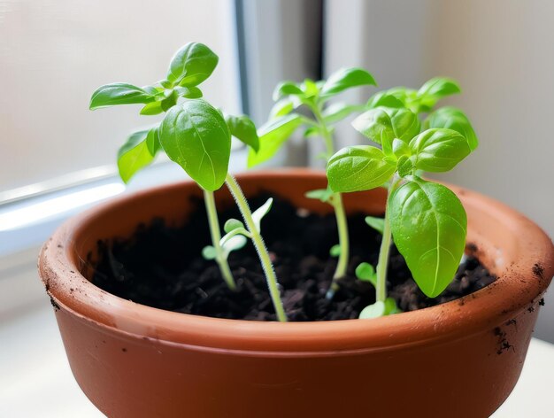 Photo a small plant with green leaves and a small green leaf