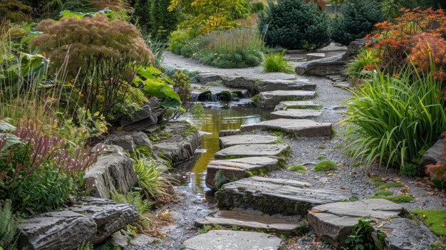 Photo small ponds and bubbling streams can be seen along the pathway adding to the tranquil ambiance of