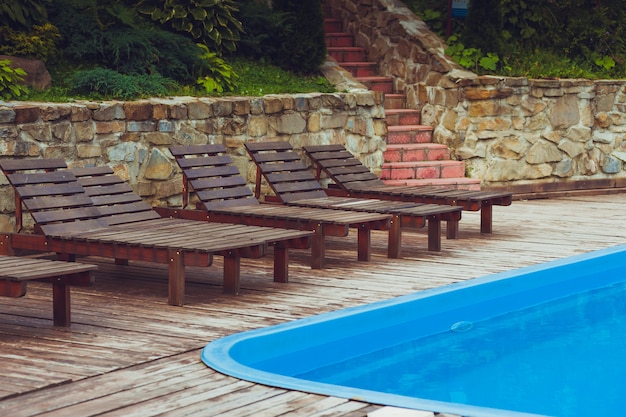 Small pool for relaxing at a mountain resort