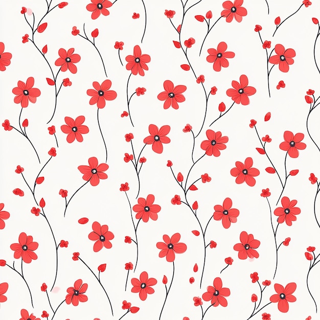 small red flowers seamless pattern background