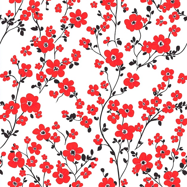 small red flowers seamless pattern background