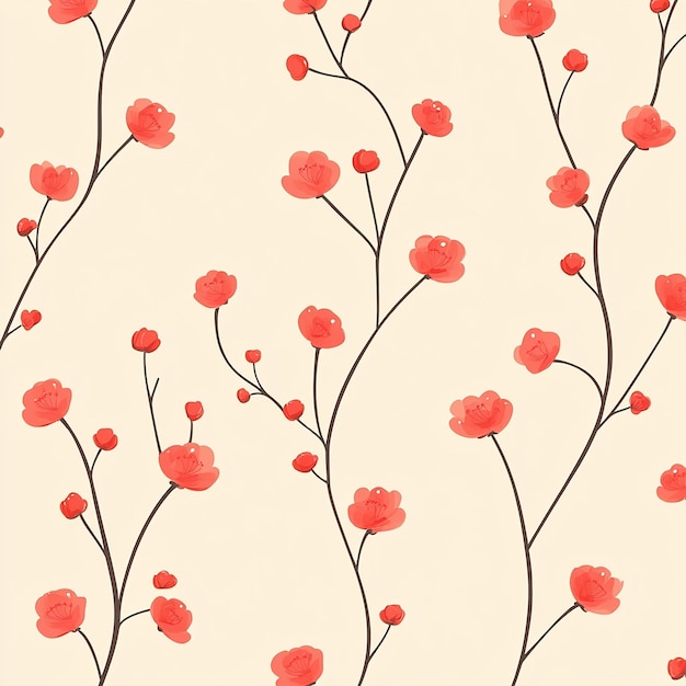 small red flowers seamless pattern background