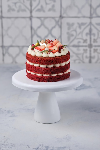 Small red velvet bento cake Strawberry cake for your loved one