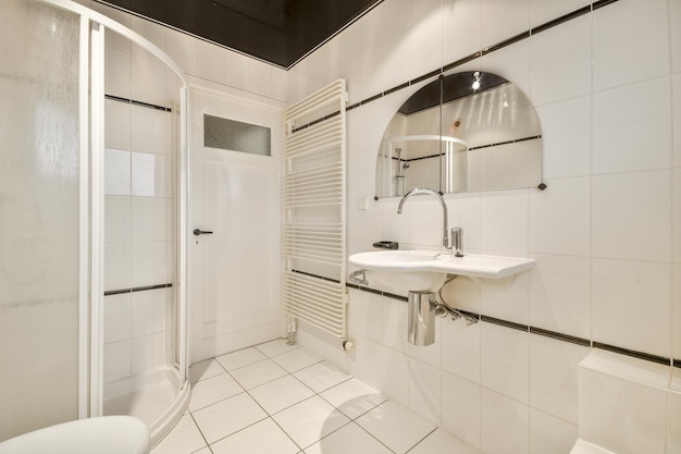 Small restroom in modern apartment