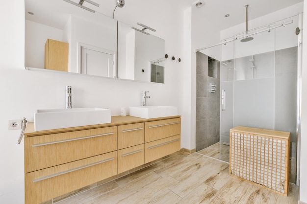 Small restroom in modern apartment