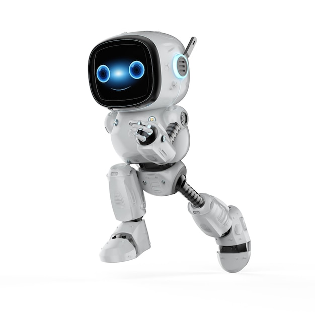 Small robot assistant running or jumping