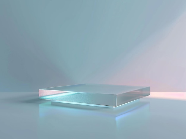 a small square table with a white box on it