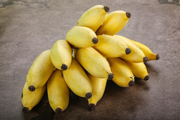 Small sweet ripe banana heap