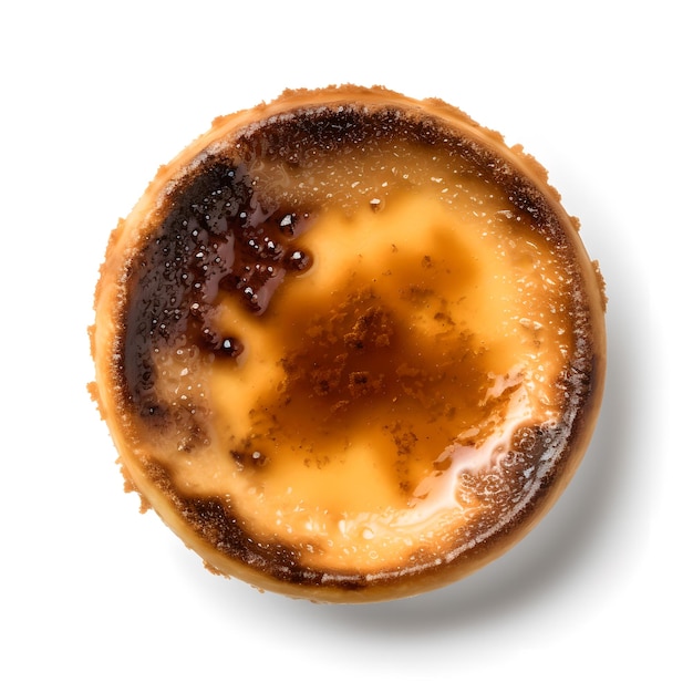 A small tart with a brown crust on top