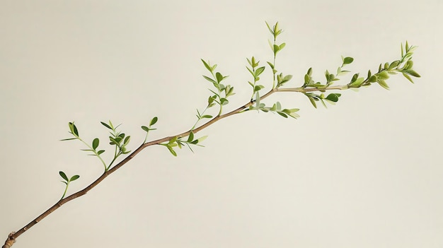 Photo a small vase with a branch of a plant in it