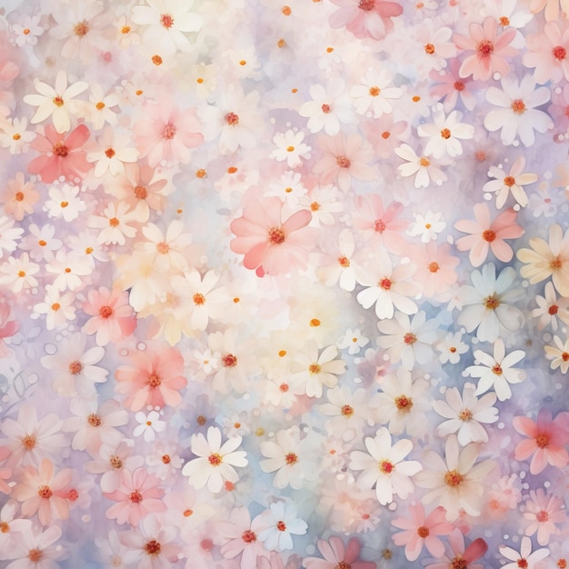 Small watercolor flowers texture background soft color gradient wallpaper