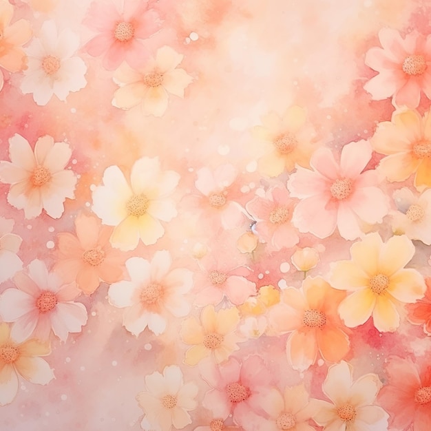 Small watercolor flowers texture background soft color gradient wallpaper