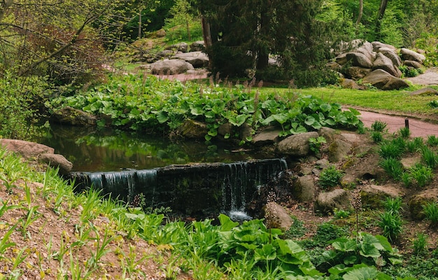 Small waterfall in the park