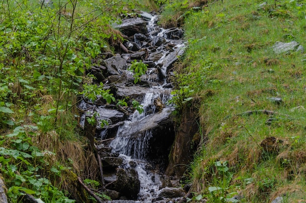 Small waterfall over rocks