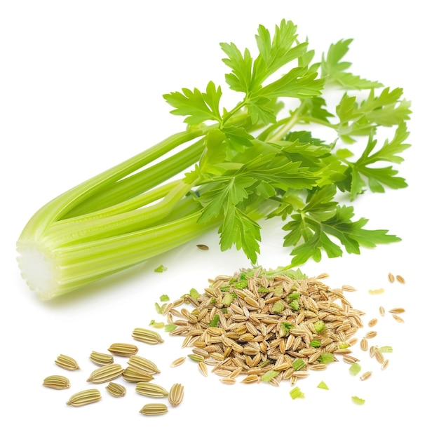 Photo a small white bowl with seeds in it and a small white bowl on the table