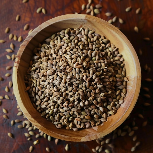 a small white bowl with seeds in it and a small white bowl on the table