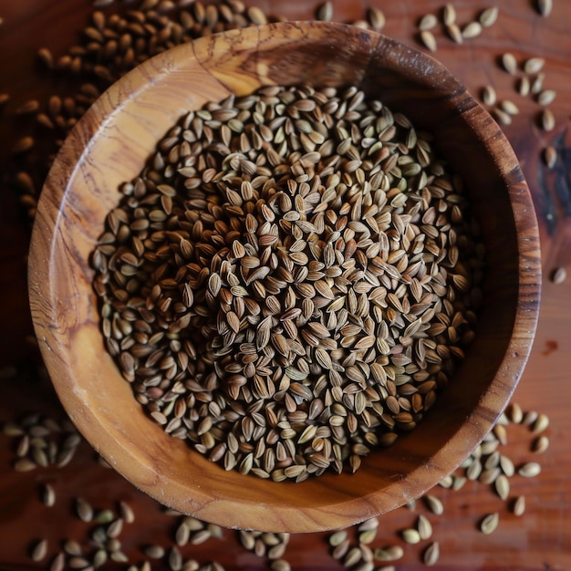 a small white bowl with seeds in it and a small white bowl on the table