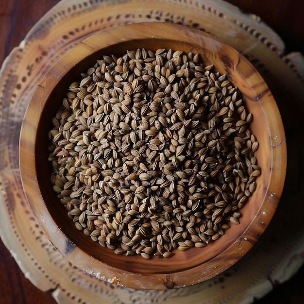 a small white bowl with seeds in it and a small white bowl on the table