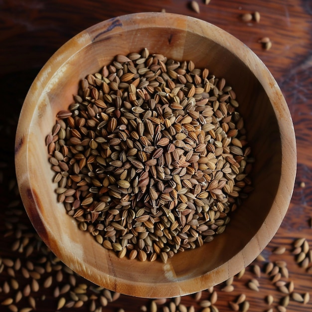 a small white bowl with seeds in it and a small white bowl on the table