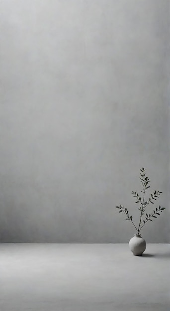 Photo a small white vase with a plant in it that has a branch in it