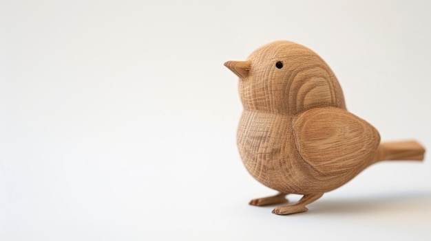 Photo small wooden bird sculpture with simple minimalist design