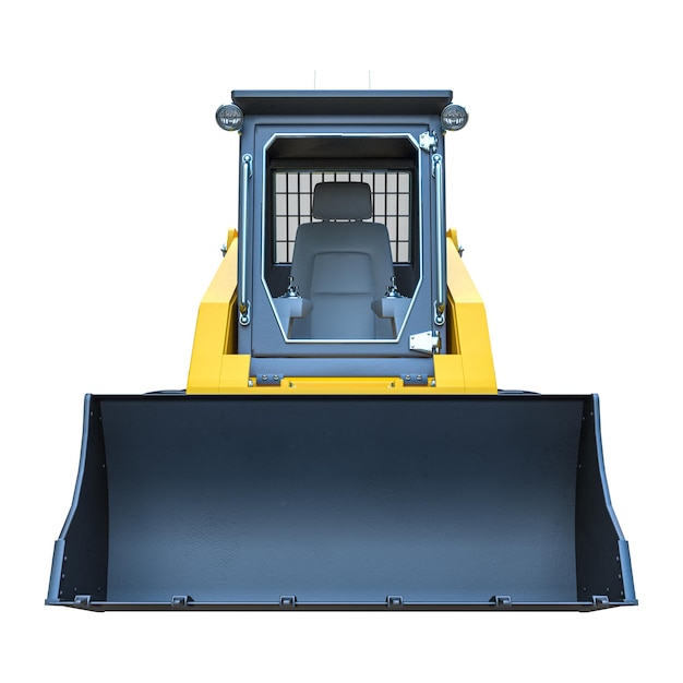 Small yellow bulldozer front view