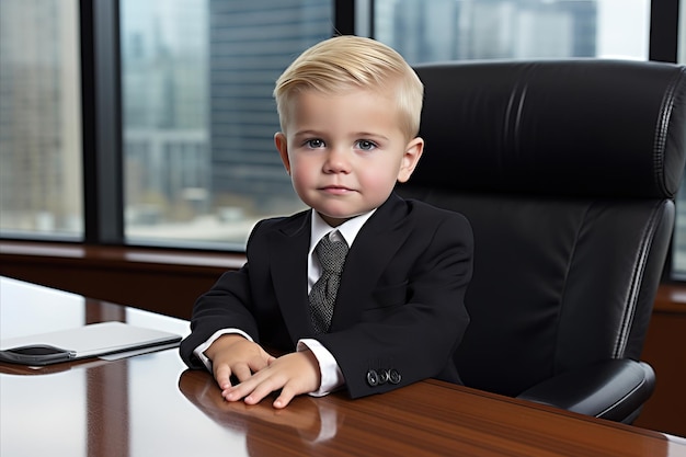 Smart child wearing business attire the future businessmans look and ambition