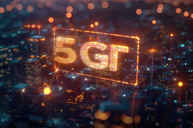 Smart city and communication network concept 5G IoT Internet of Things Telecommunication