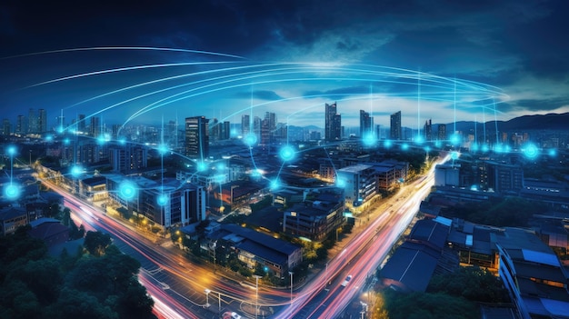 a smart city and its advanced communication network the integration of 5G technology and Low Power Wide Area solutions emphasizing wireless communication as a cornerstone of urban innovation