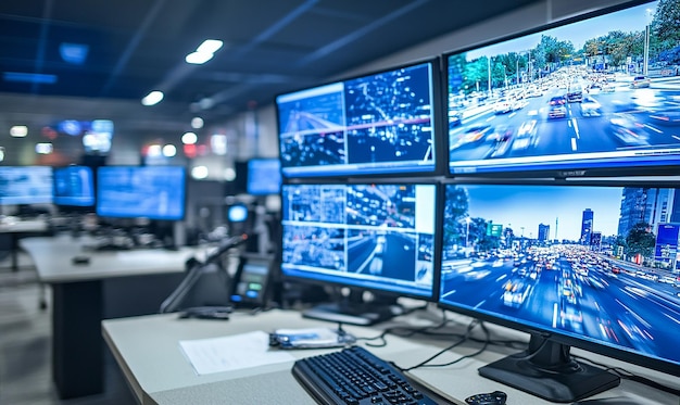 Photo smart city traffic control centers monitoring