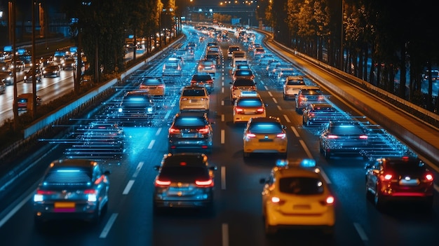 Smart city traffic management using predictive AI algorithms A futuristic traffic system where AI prevents congestion by adjusting routes in realtime