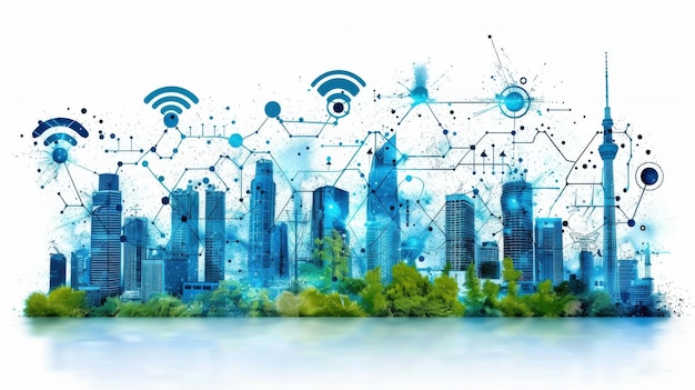 Smart city with wireless technology and connectivity