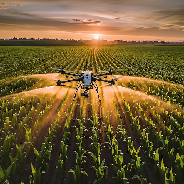 Smart farmer uses drone for various fields such as research analysis land scanning technology