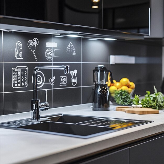 Photo smart home appliances in a kitchen