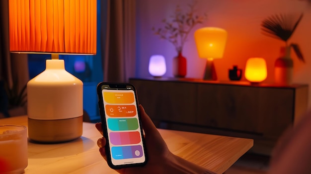 Photo smart home automation with color changing lightbulbs