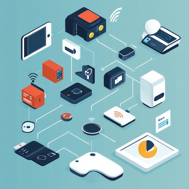 Smart Home Devices Connected by Wireless Network