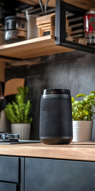 Photo smart home devices on kitchen counter