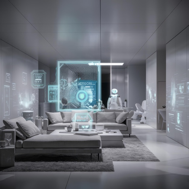 Smart home technology in a modern and technologically advanced living space