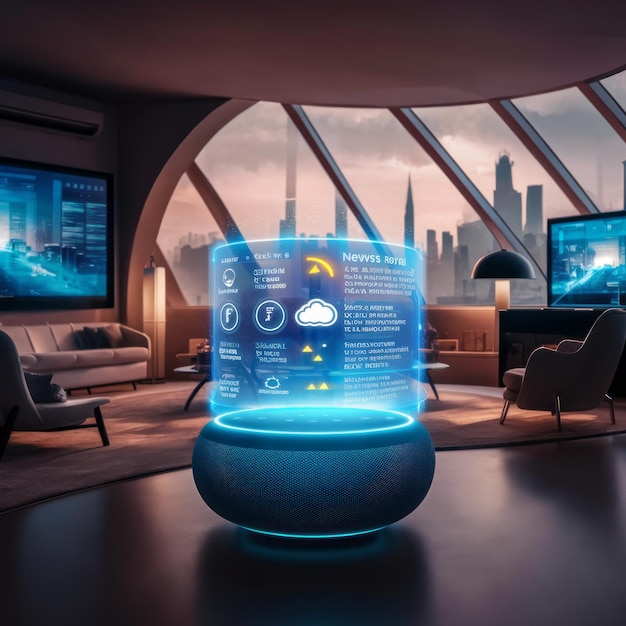 Smart home technology in a modern and technologically advanced living space