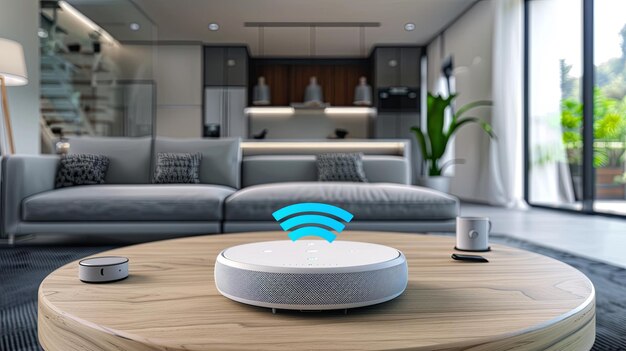 Photo smart home wifi concept for managing electrical devices