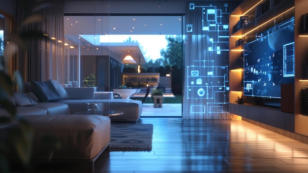 Photo smart home with hologram and screen applications