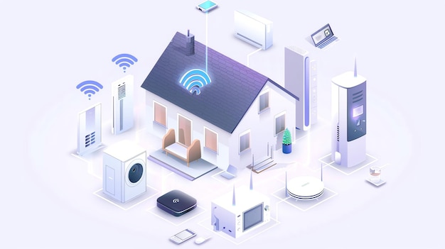 Photo a smart home with various connected devices