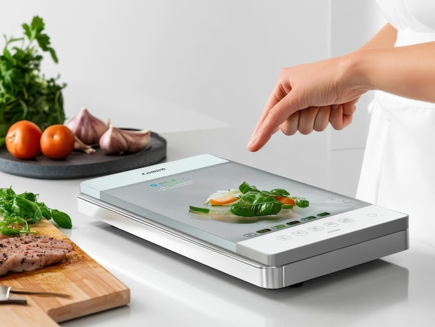 Photo smart kitchen scale with precise measurements and app connectivity