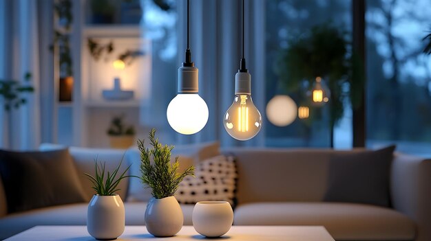 Photo smart light bulbs with voice control and customizable ambiance for modern homes