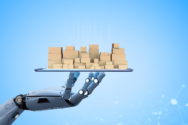 Smart logistic concept with robot control warehouse system