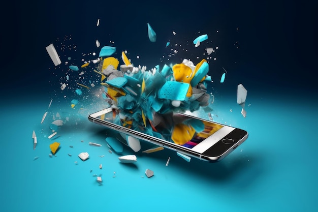 Smart phone exploded Generate Ai