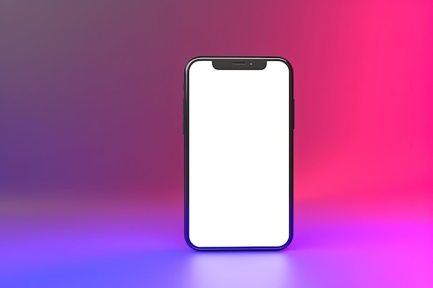 Smart phone mockup with a white screen.