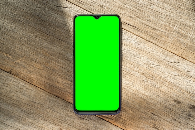 A smart phone vertical green screen